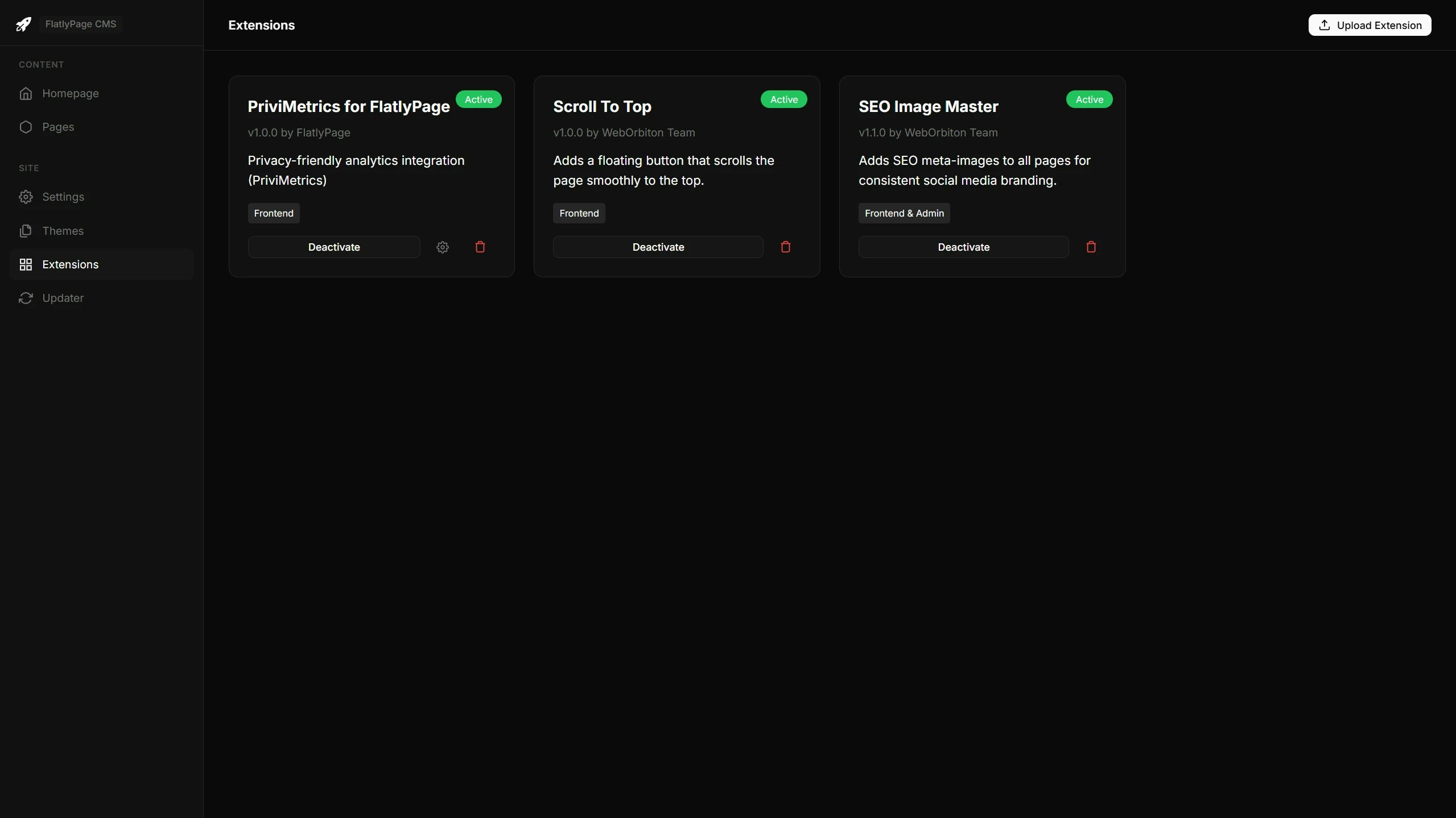FlatlyPage CMS - Screenshot 5 showing product features and functionality