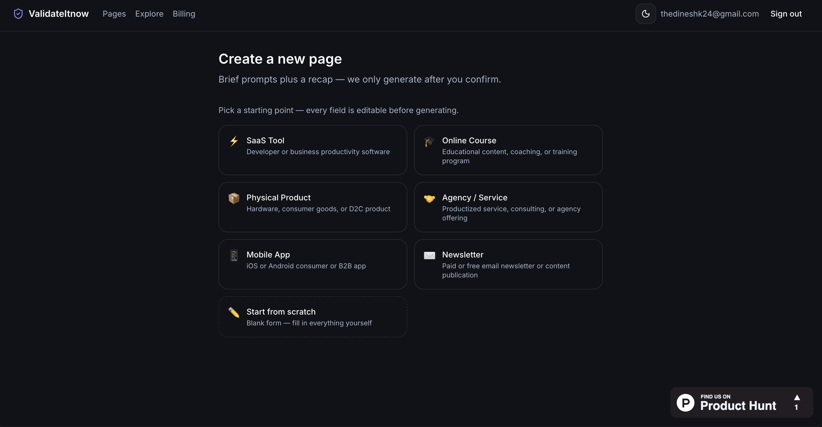 Validate your idea in 60 seconds gallery image