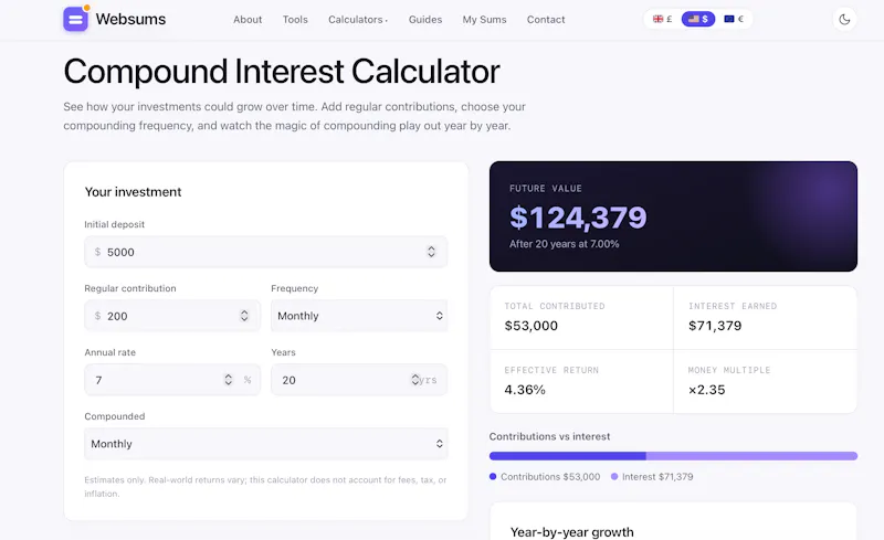 Websums screenshot 4