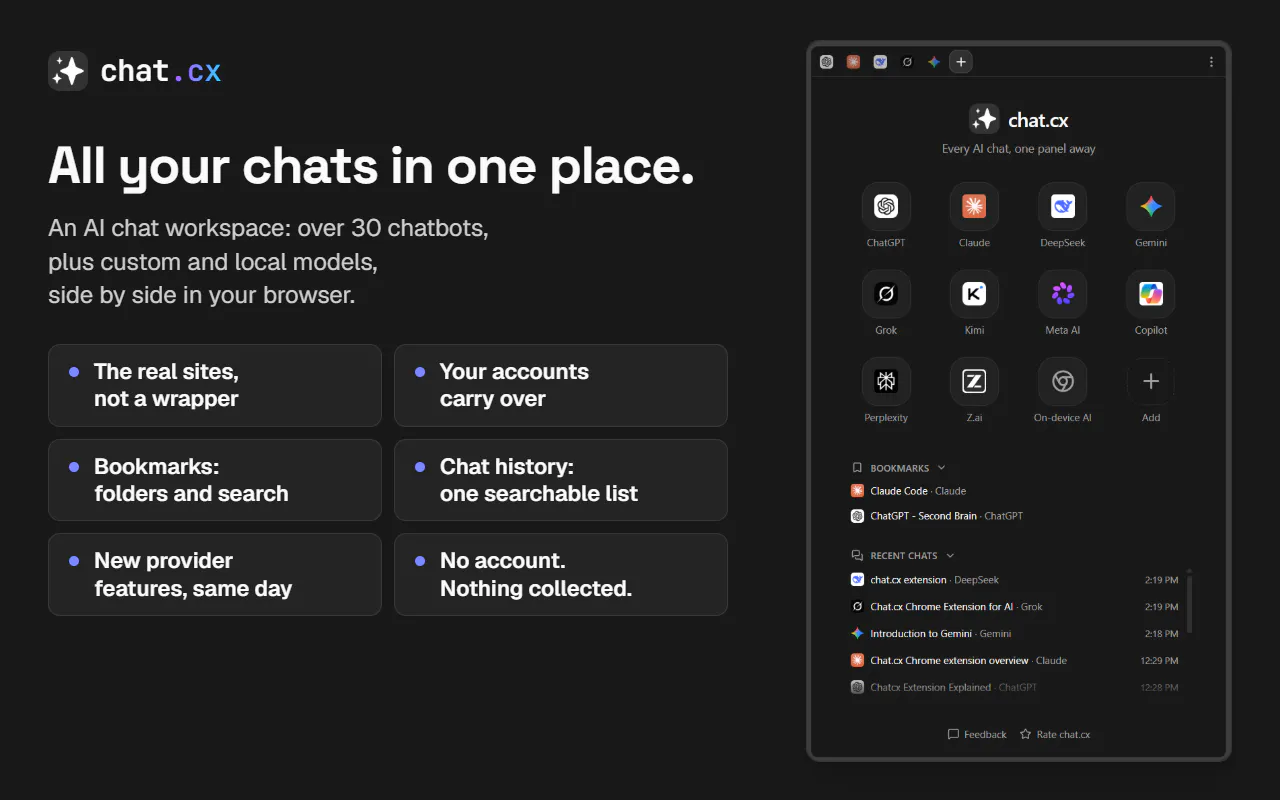 chat.cx | Every AI chat in one panel gallery image