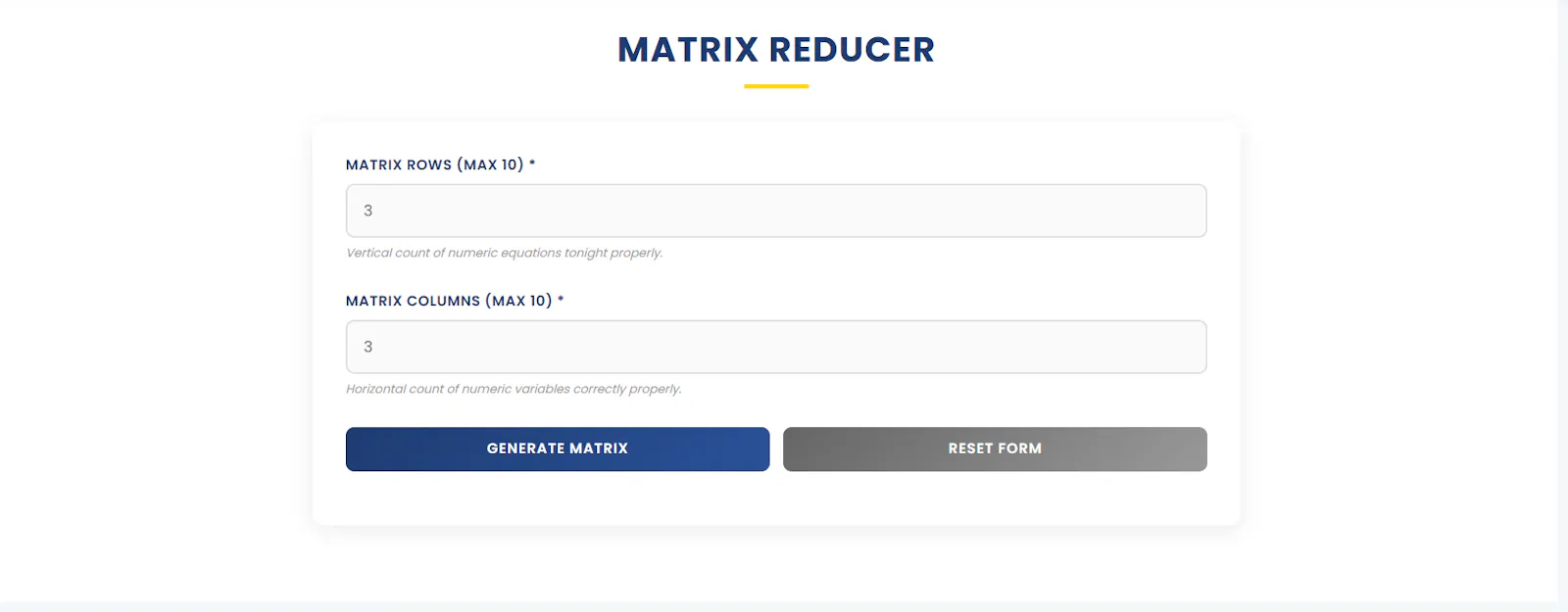 Matrix Reducer screenshot 1