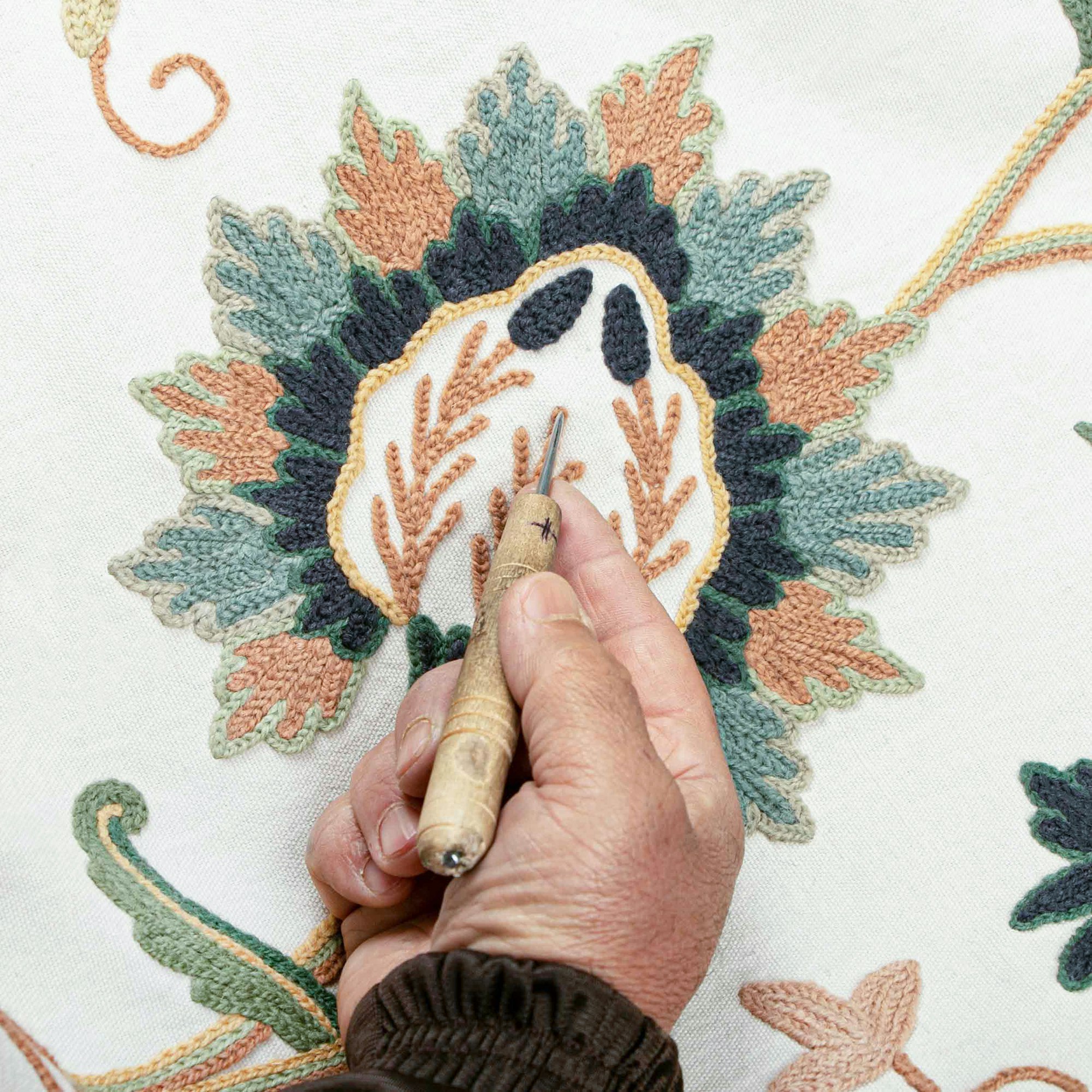 Media Kain bersulam tangan kashmir singhaa - Kain kru bersulam tangan untuk upholsteri, langsir 4