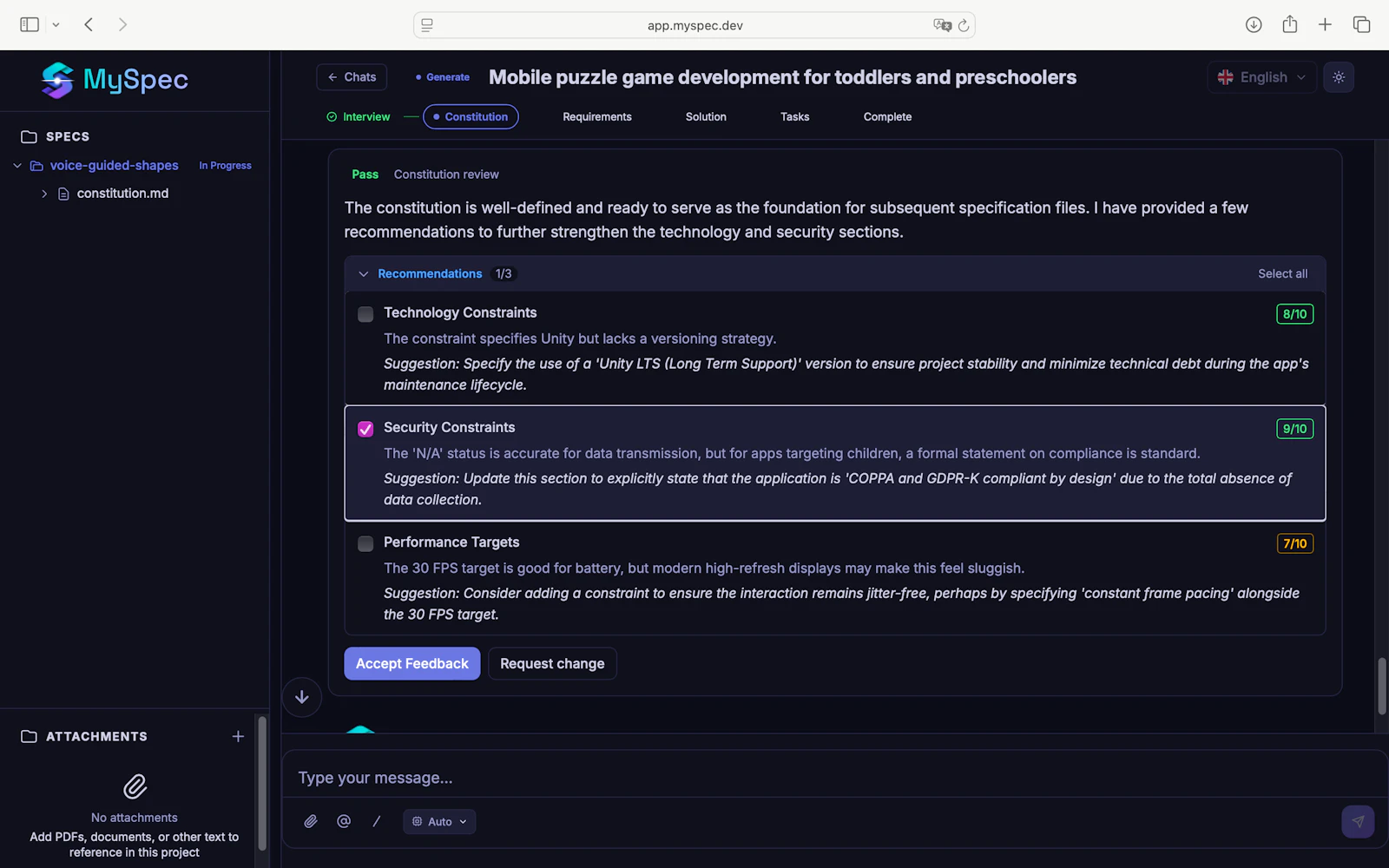 MySpec screenshot 6
