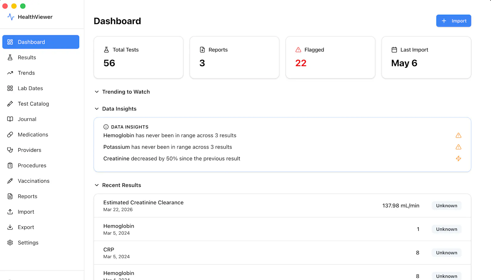 HealthViewer screenshot 1