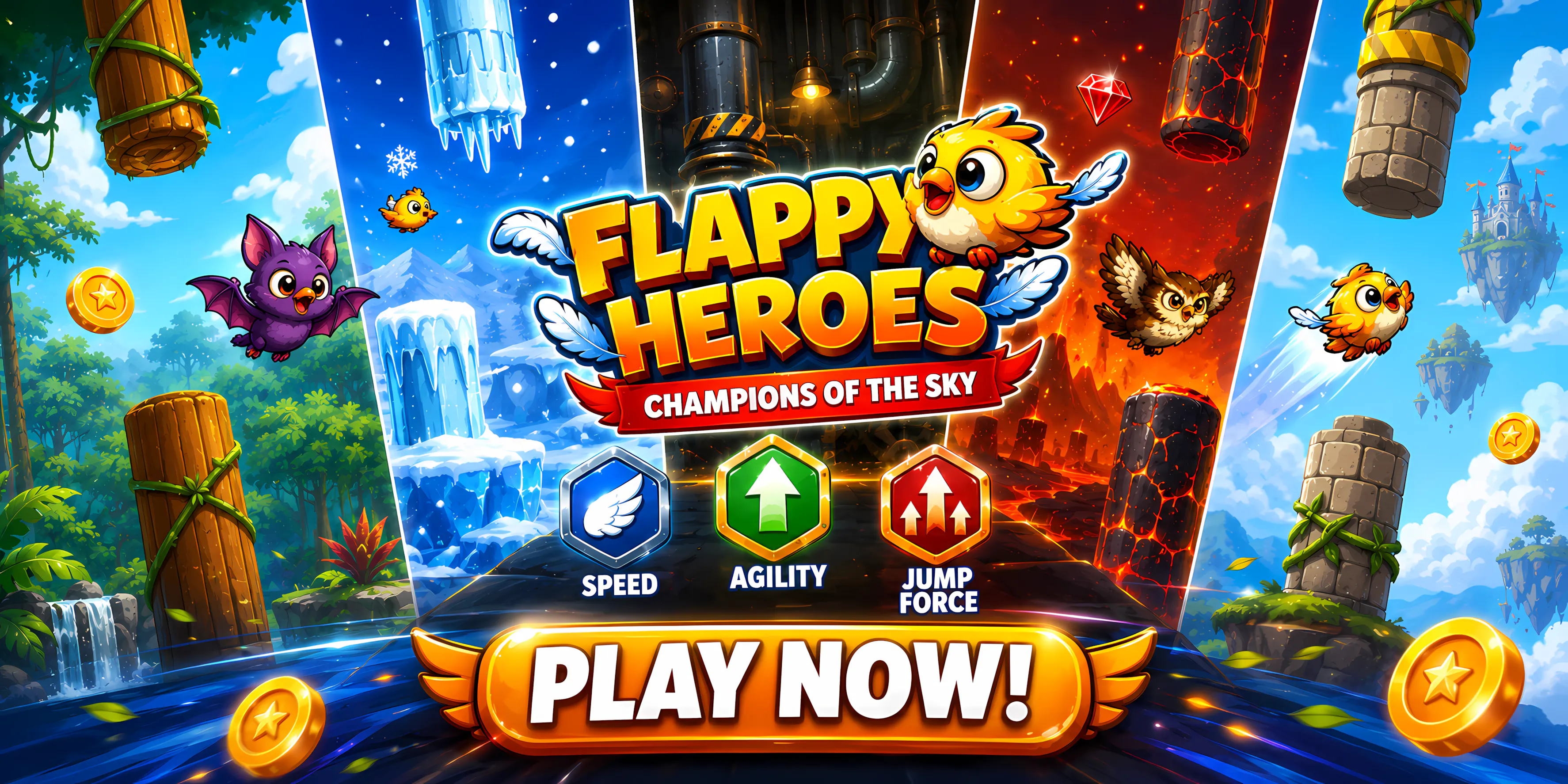 Flappy Heroes: Tap Flying Game gallery image