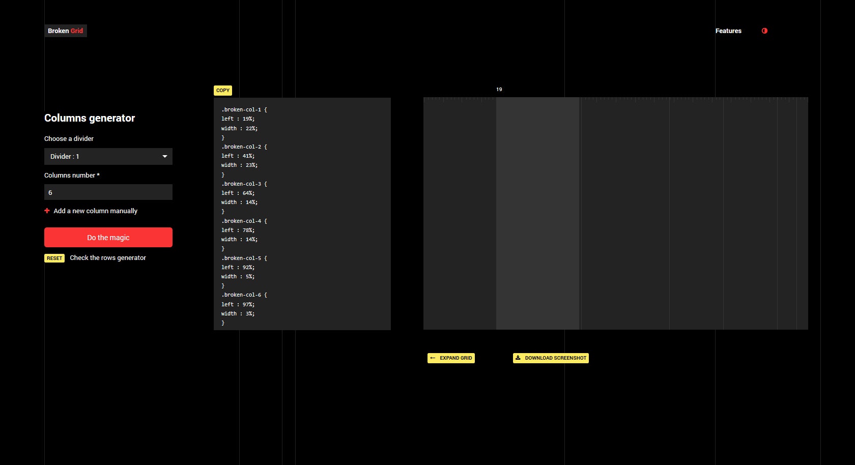 Css broken grid generator gallery image