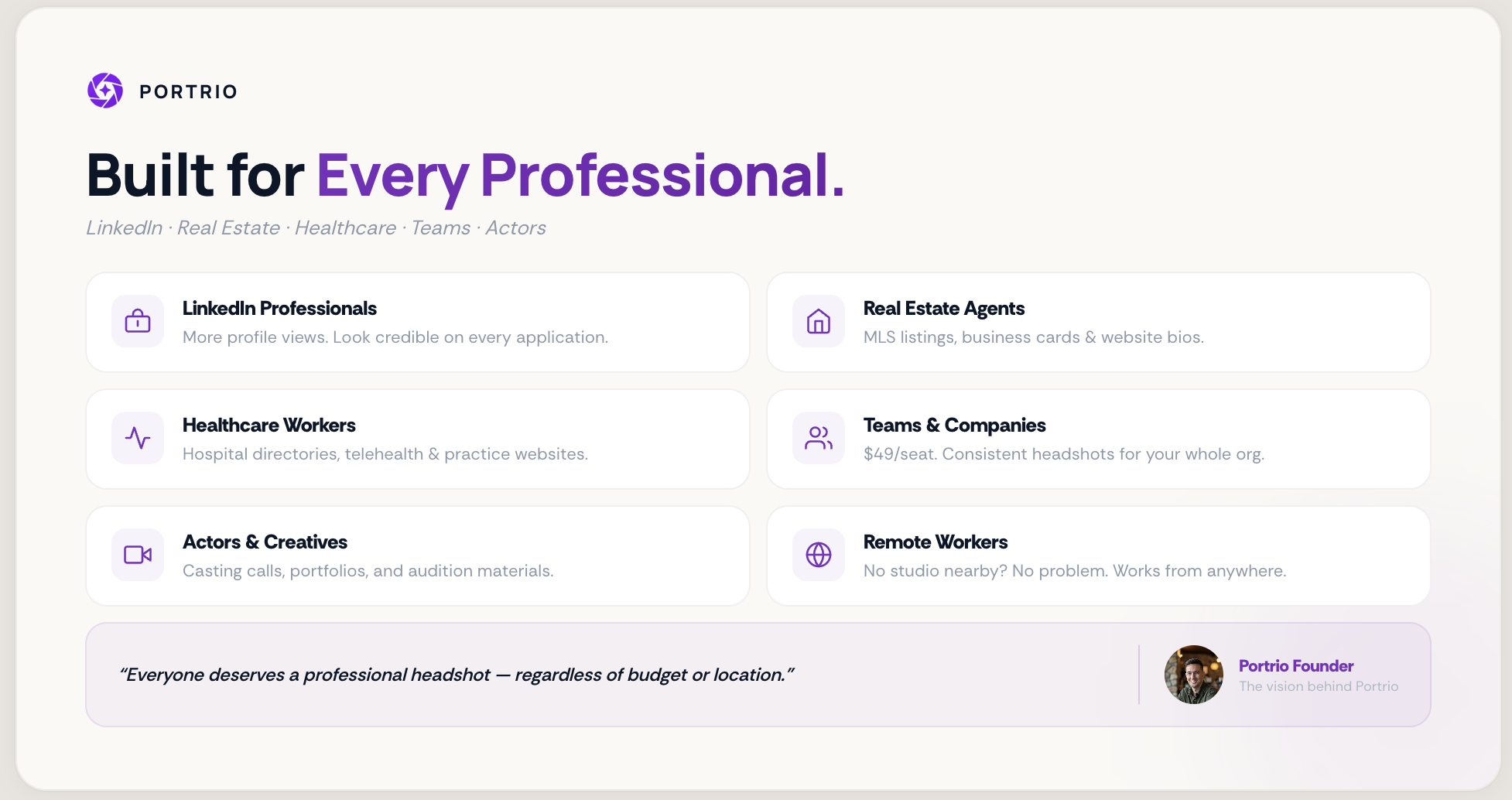Portrio — AI Headshots from Your Selfies gallery image