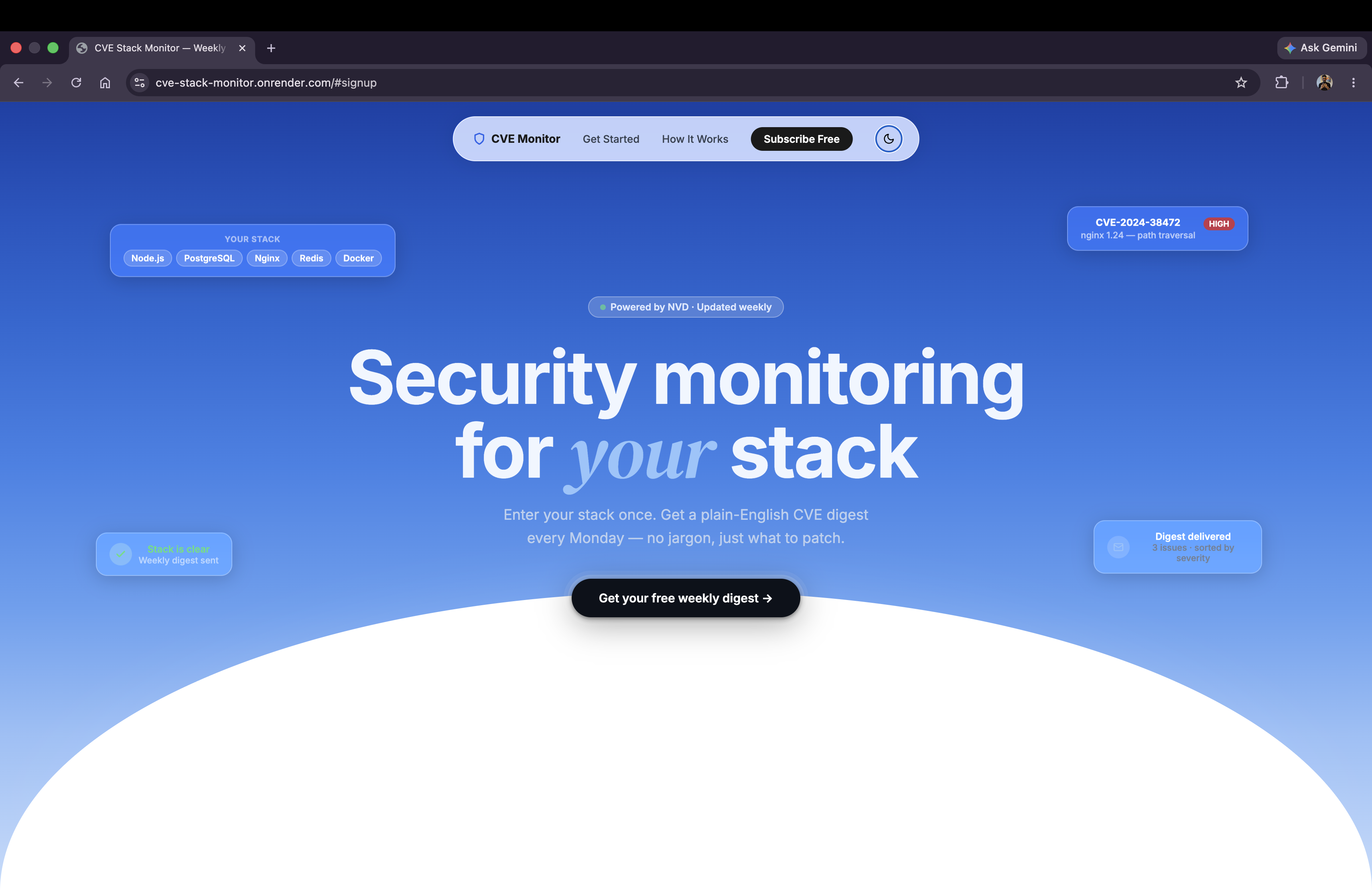 CVE Stack Monitor gallery image