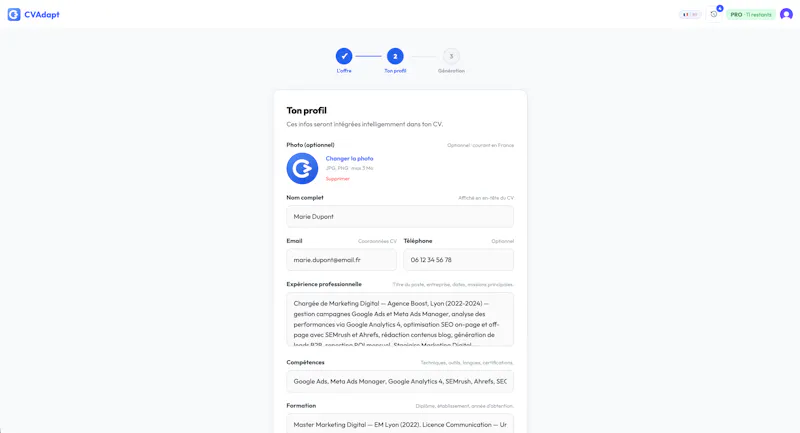 CVAdapt screenshot 2