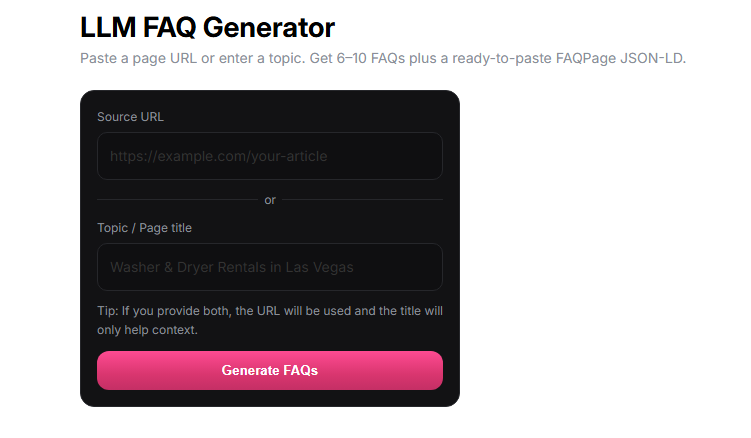 LLM Optimized FAQ Generator (AI SEO) gallery image