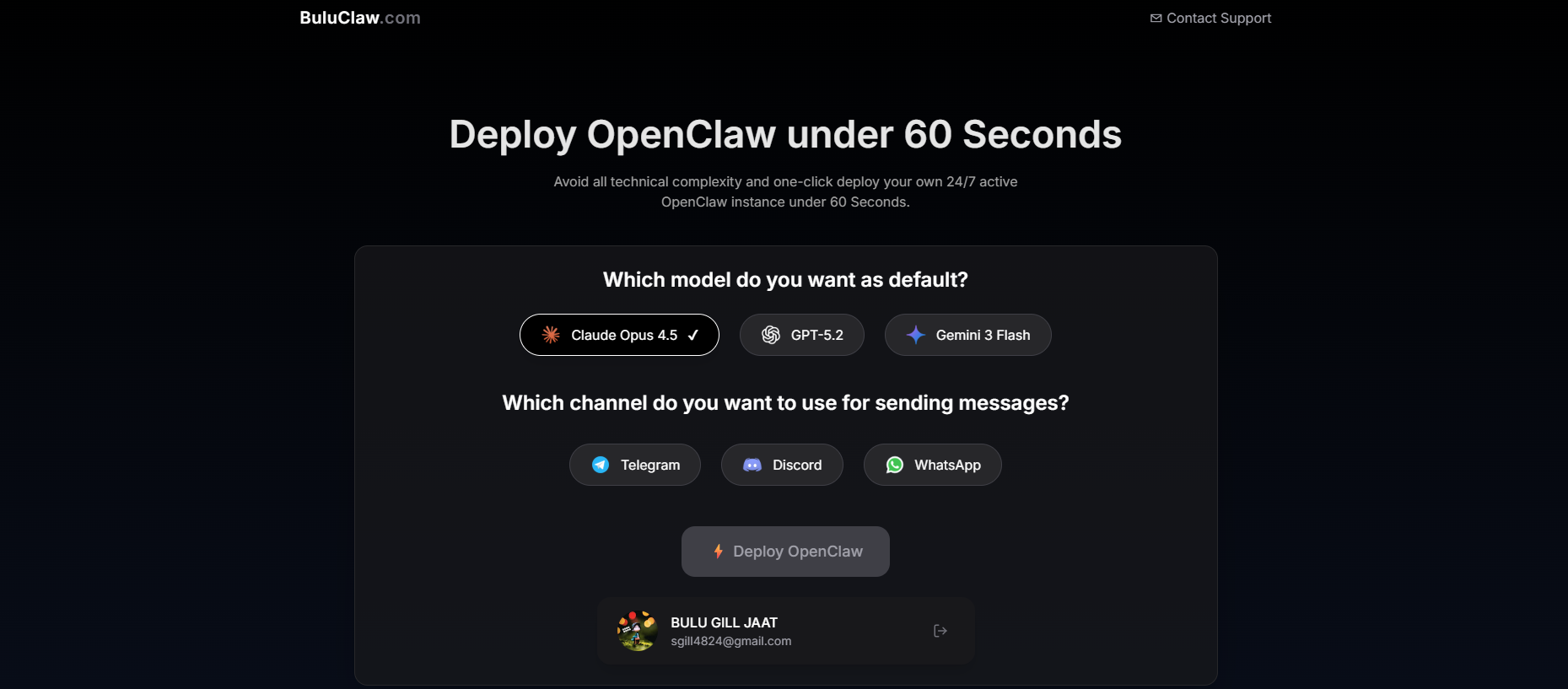BuluClaw - Deploy OpenClaw under 1Minute gallery image