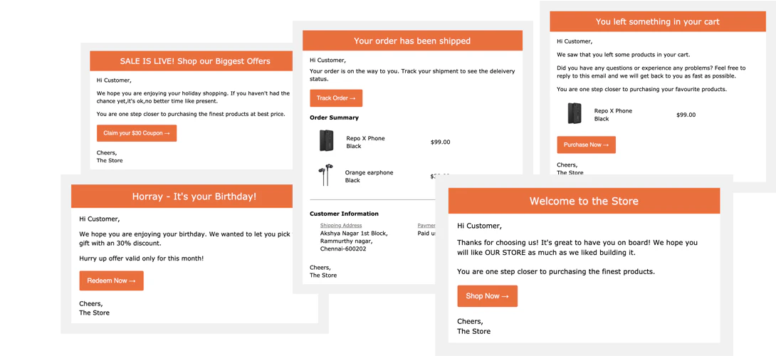 HTML EMAIL TEMPLATES FOR ECOMMERCE