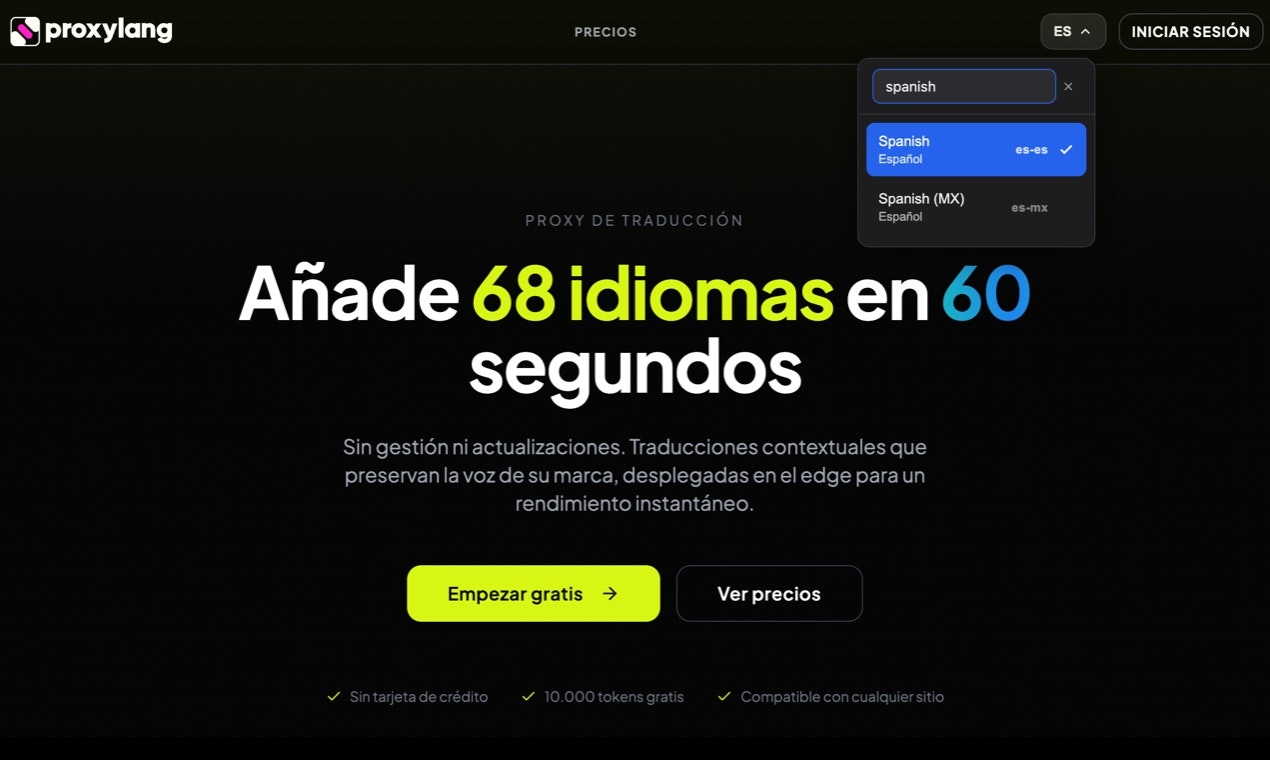 Proxylang - Screenshot 2 showing product features and functionality