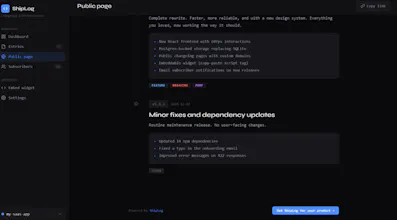 ShipLog — Changelog & Release Notes gallery image
