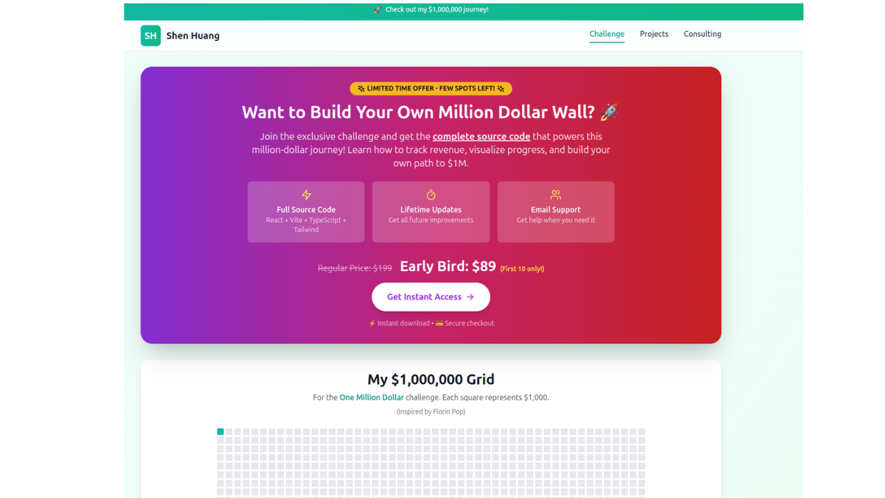 Un muro de un millón de dólares - Desafío de $ 1,000,000 media 1