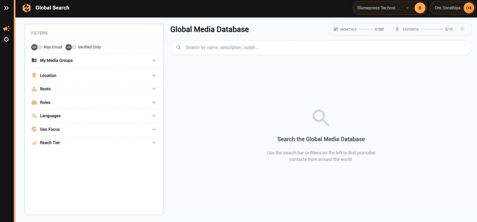 Blumepress Global Search screenshot 2