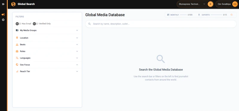 Blumepress Global Search screenshot 2