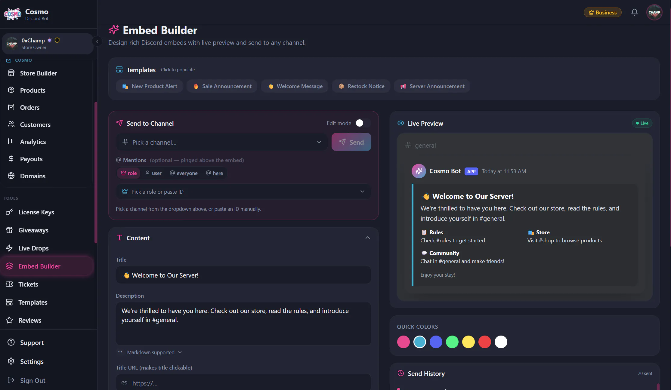 Cosmo — Ecom for Discord gallery image