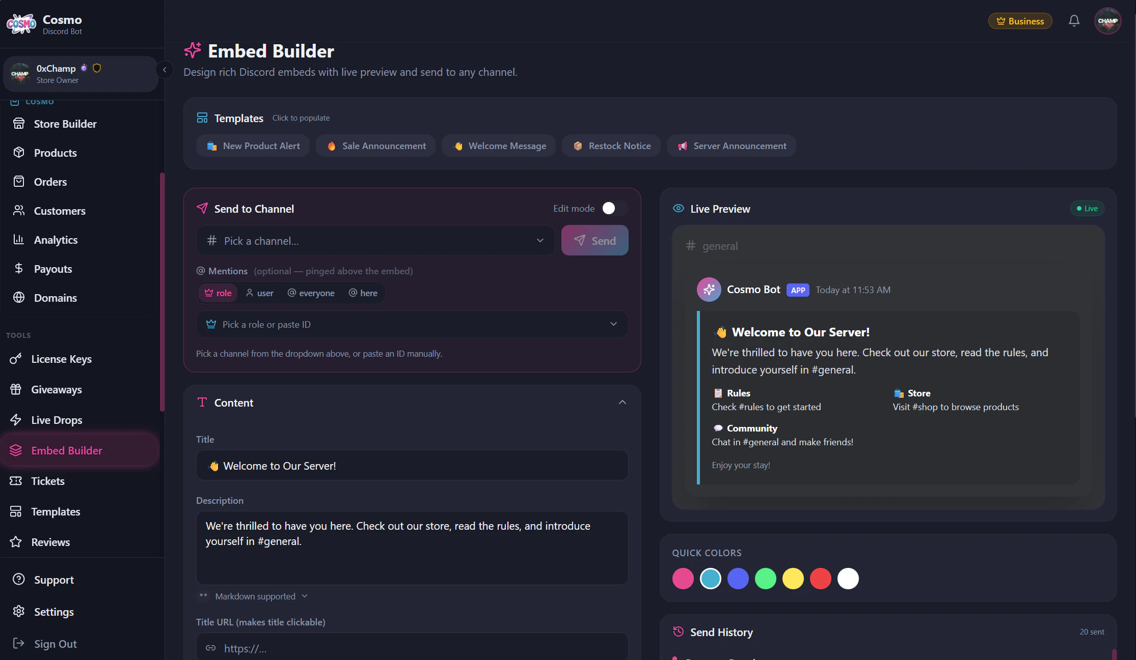 Cosmo — Ecom for Discord 截图 4