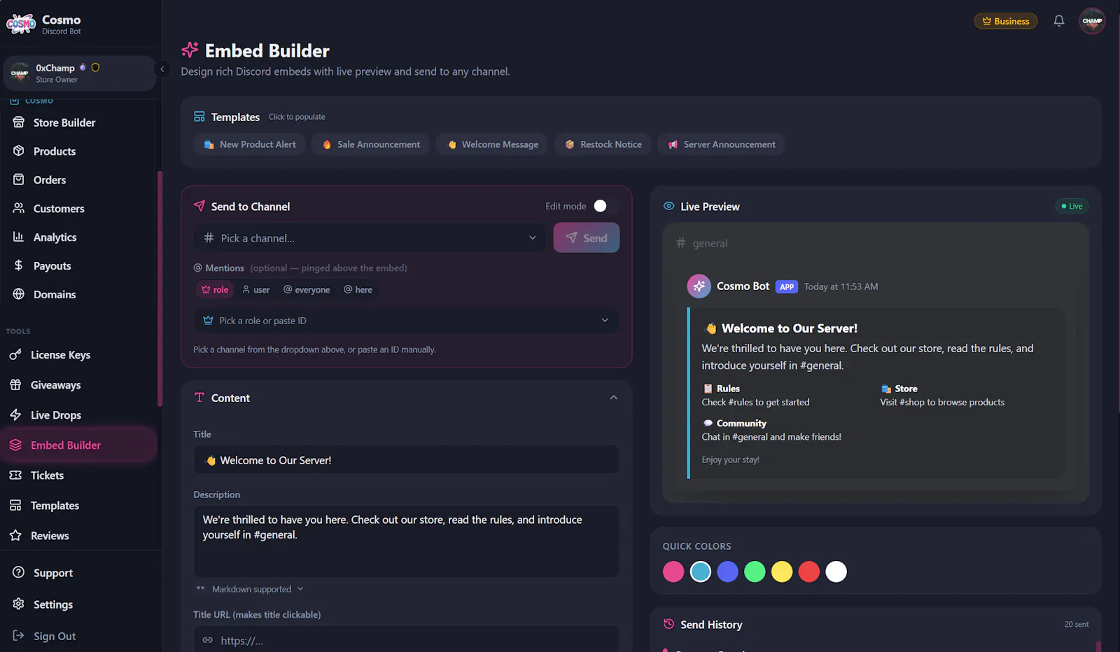 Cosmo — Ecom for Discord screenshot 5
