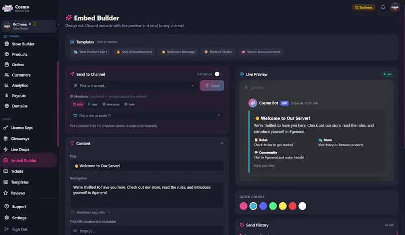Cosmo — Ecom for Discord screenshot 5
