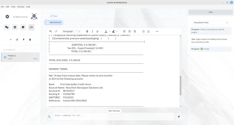 Mantis Workstation screenshot 3