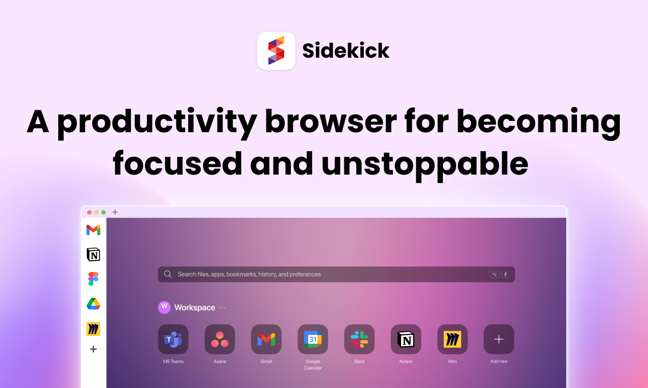 Bidekick Browser 2.0 - Браузер по продуктивности для становления сфокусированным и неудержимым медиа 2