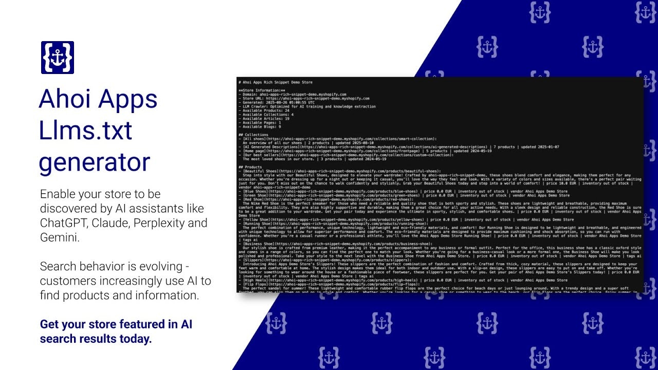 Ahoi Apps LLMs.txt Generator gallery image