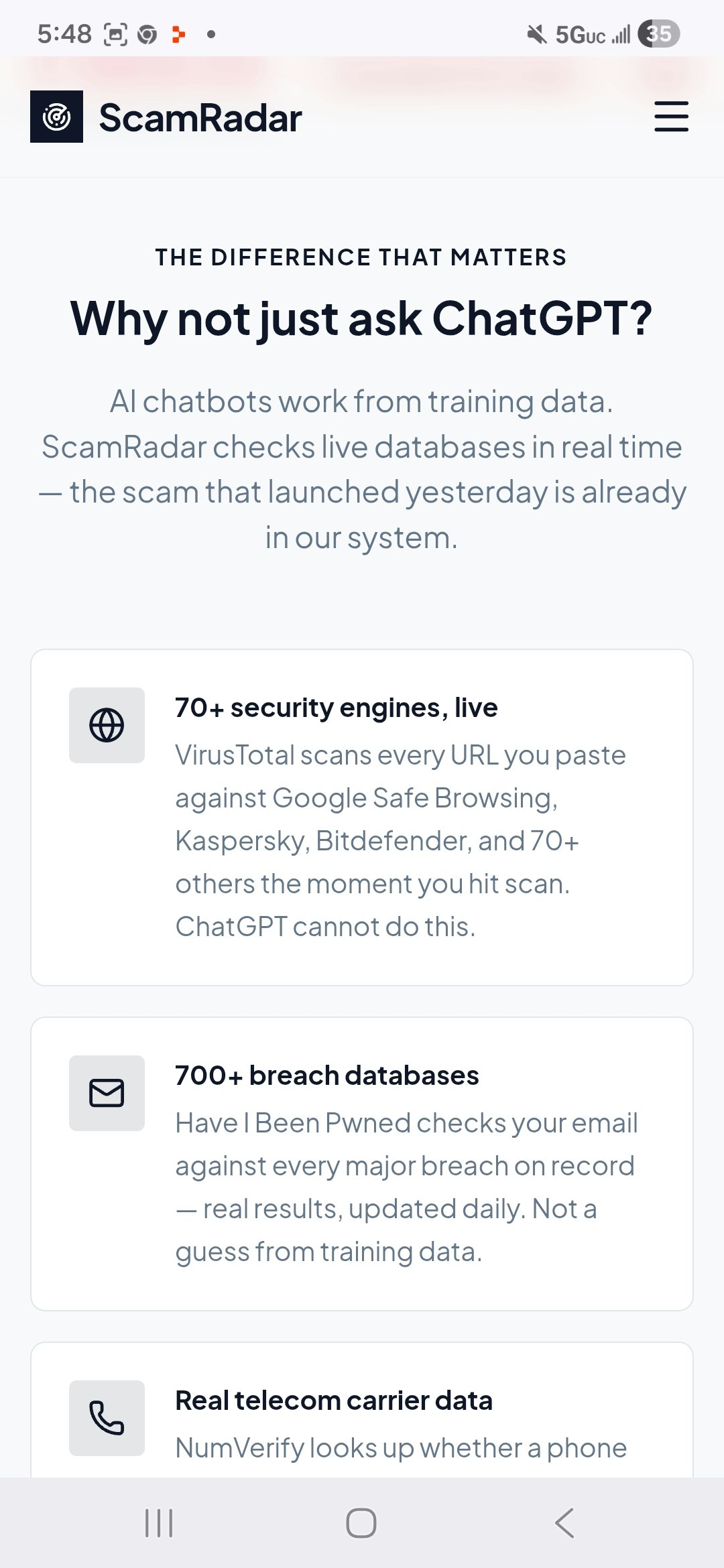ScamRadar gallery image