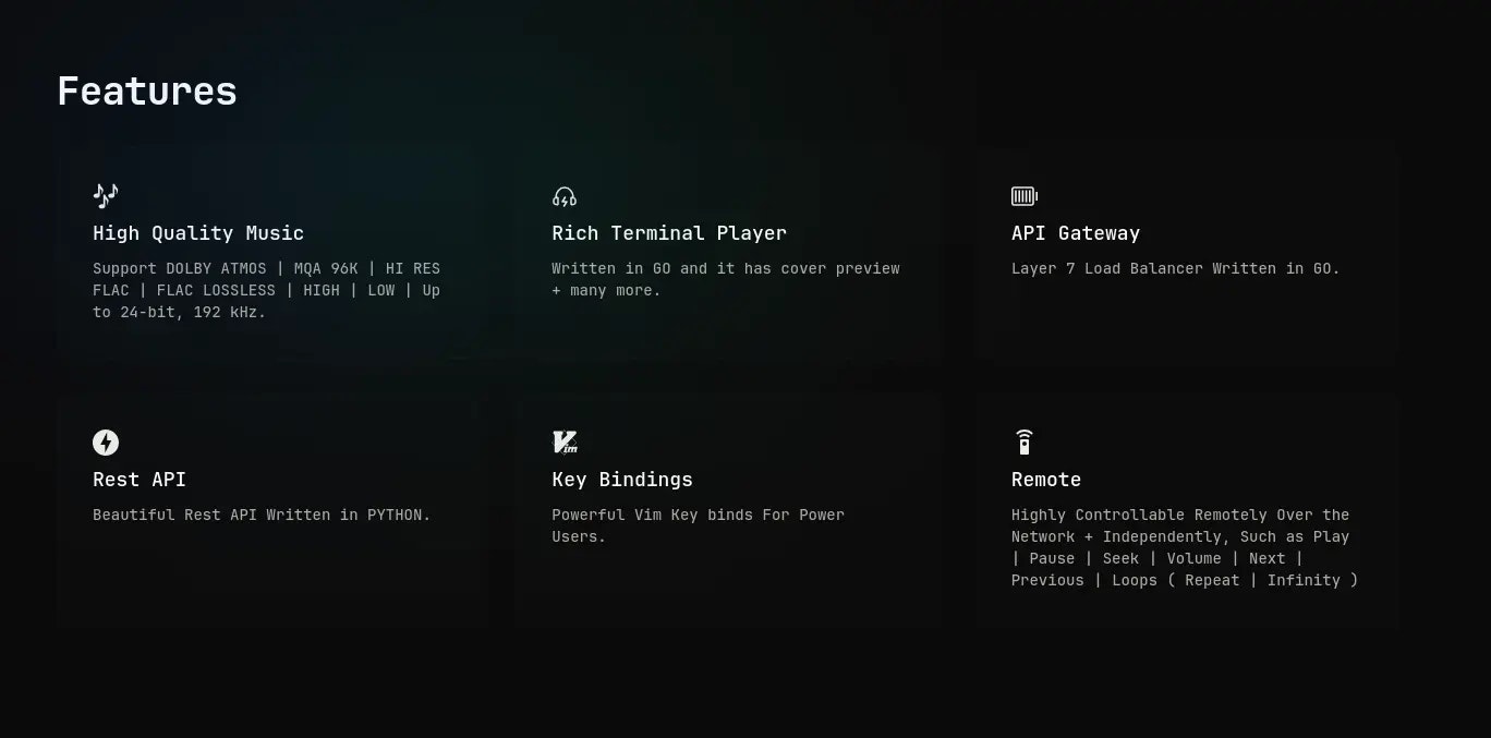 HiFi TUI - Cross Platform Tidal Reverse Proxy / TUI media 1