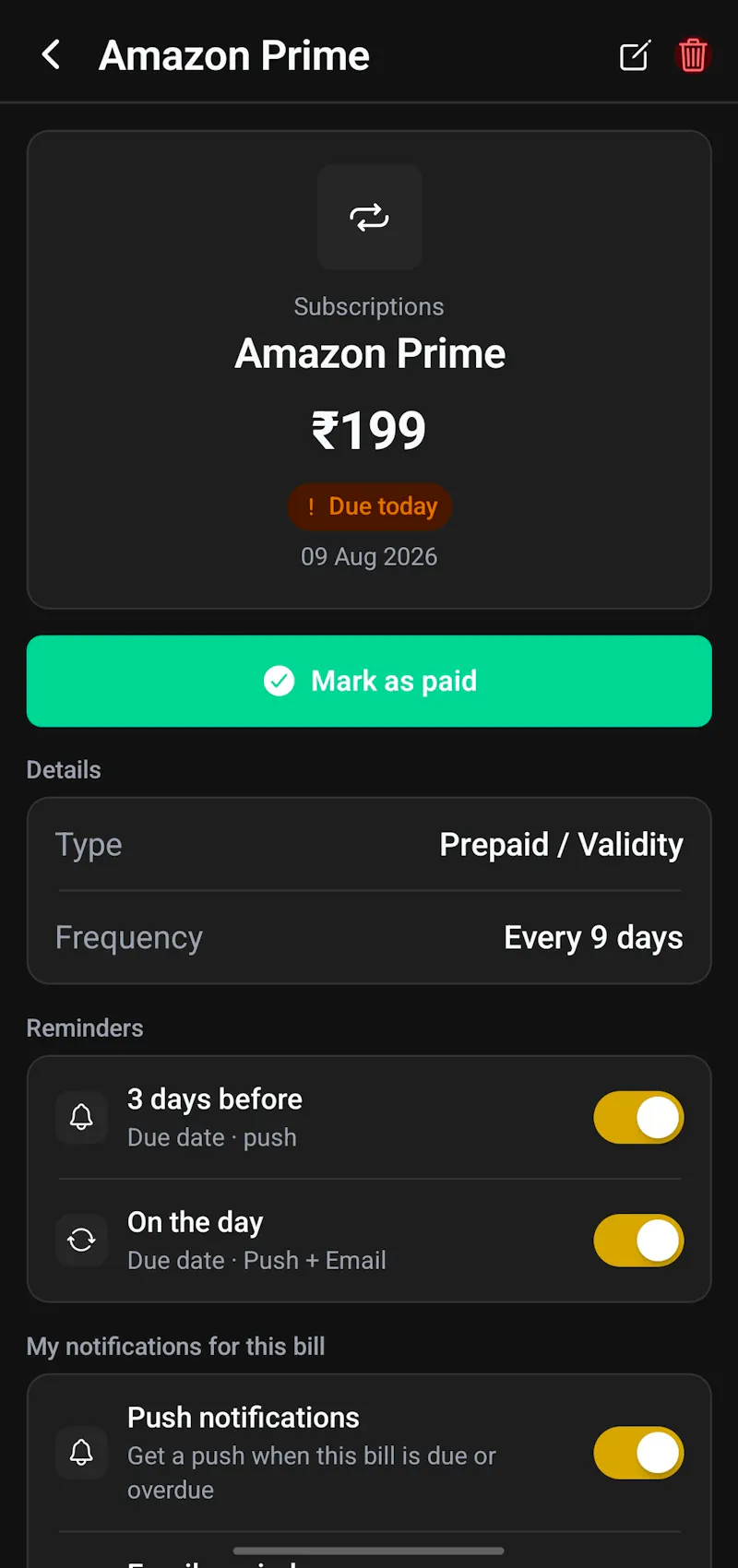 Bill Reminder screenshot 9