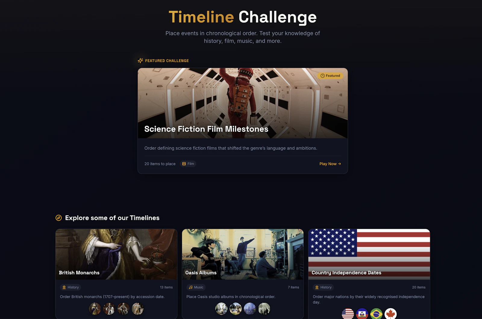Timeline Quiz screenshot 2