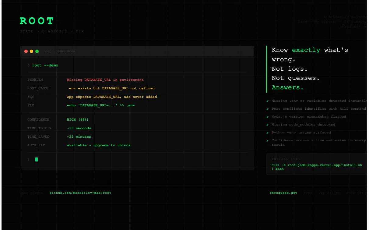 Banner del producto Root