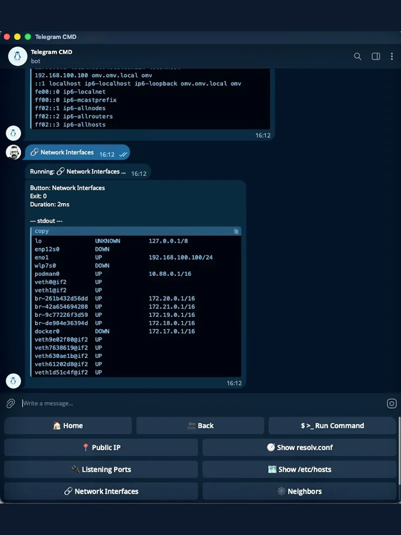 Telegram Commander screenshot 4