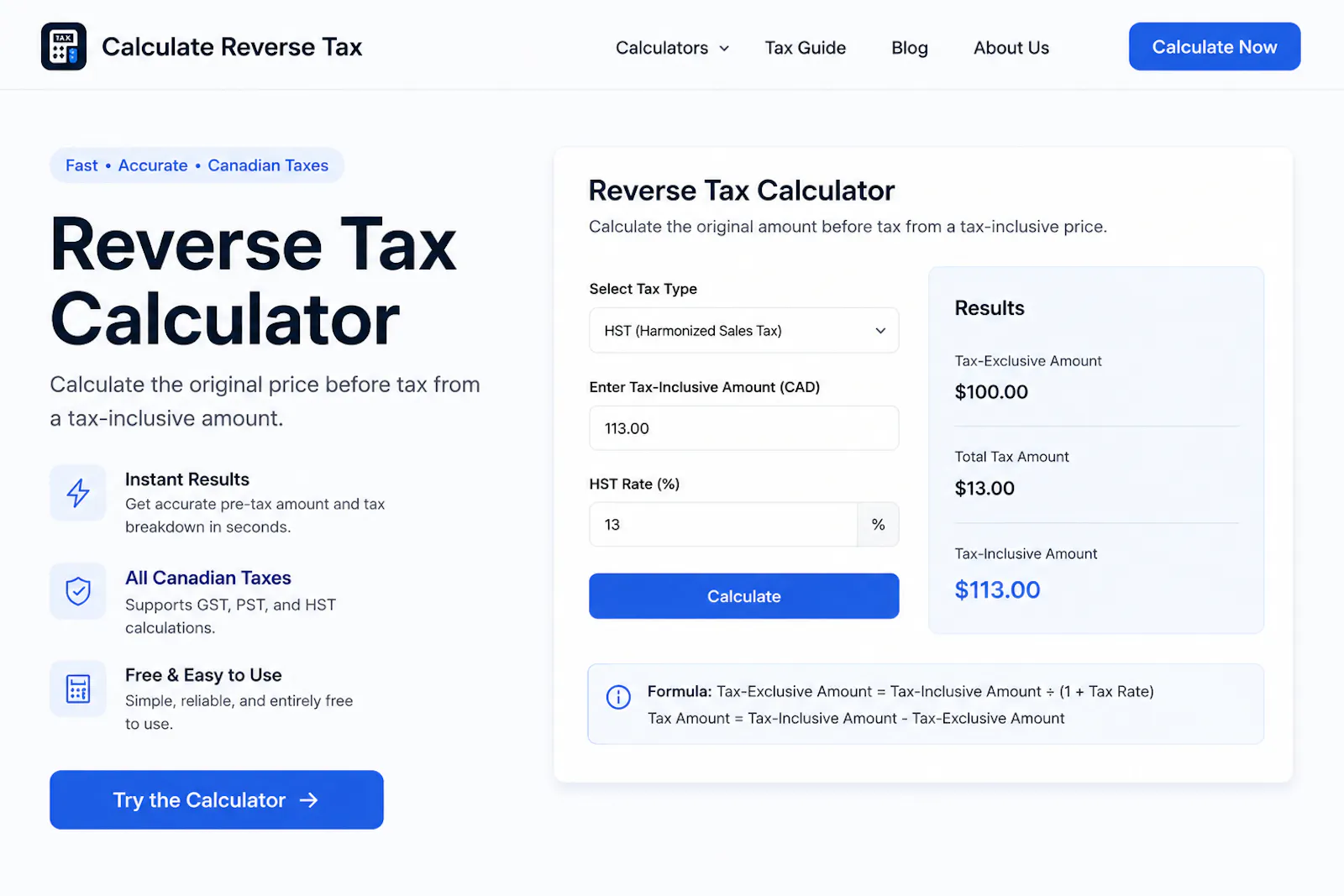 Reverse Tax Calculator screenshot 2