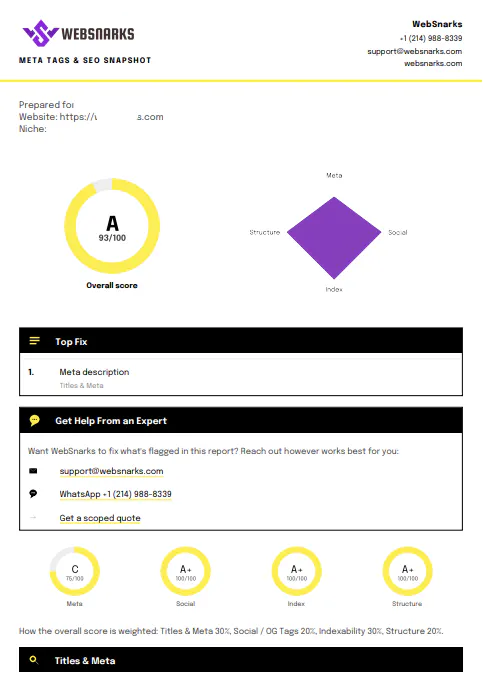 WebSnarks Meta Tag Checker gallery image