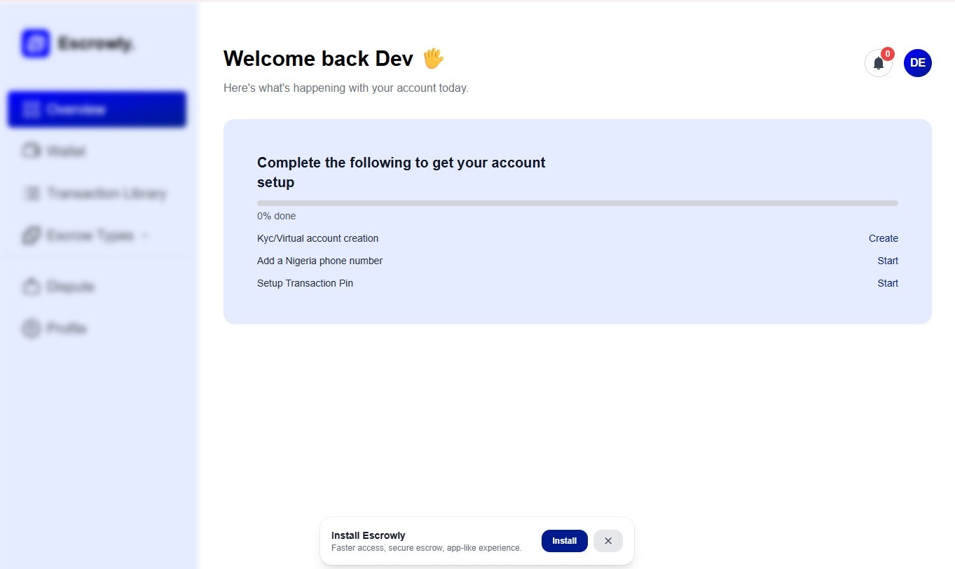 Escrowly - Screenshot 2 showing product features and functionality