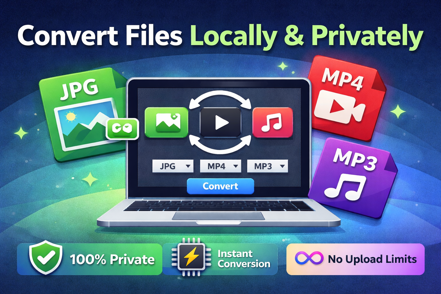 LocalConvert – Private, File Converter - Main product screenshot demonstrating key features and user interface
