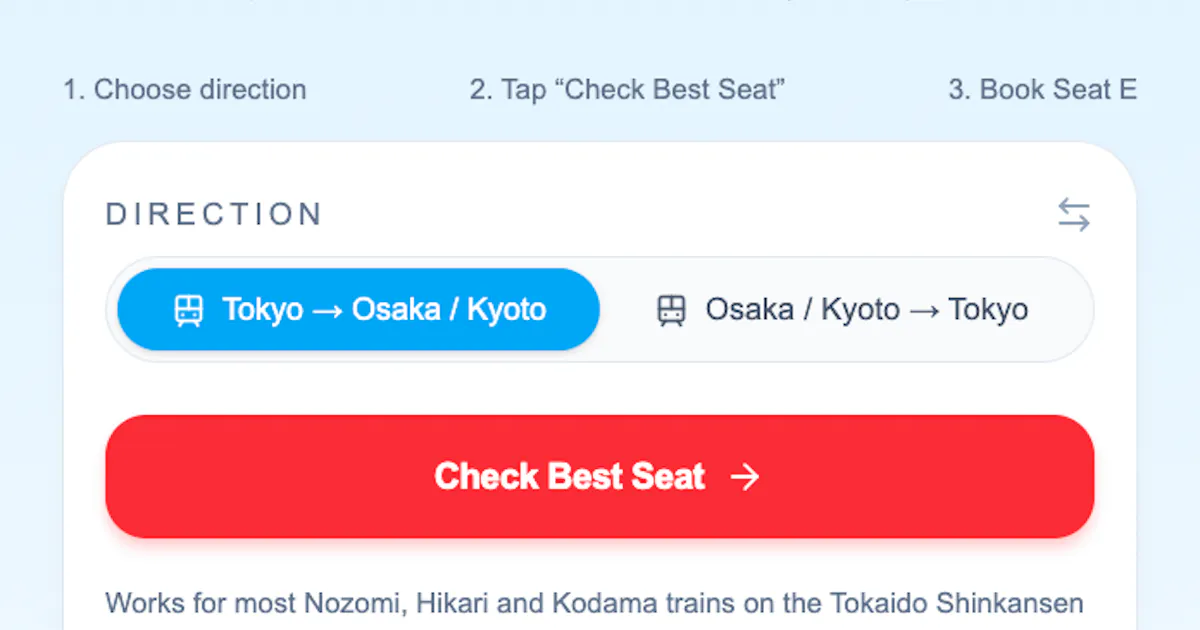 Shinkansen Fuji Seat Finder