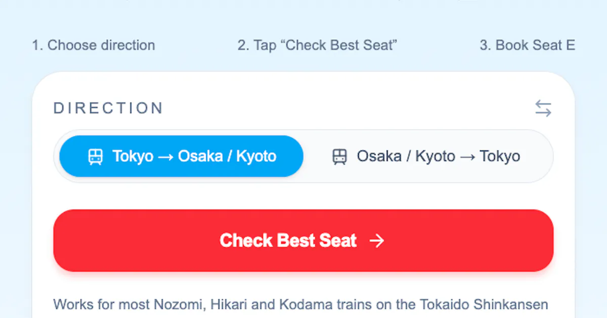 Shinkansen Fuji Seat Finder