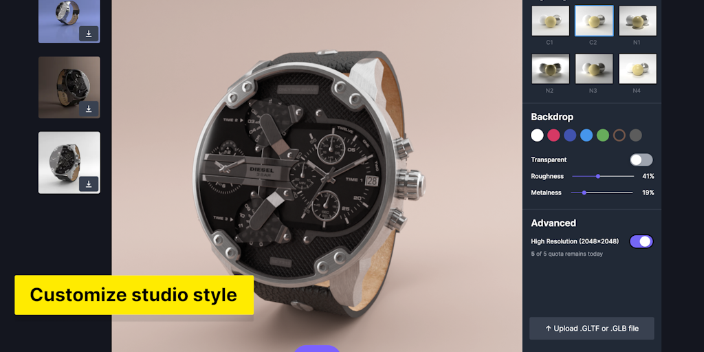 Packshot Visual Generator : Get Free packshot photos from 3D Models ...