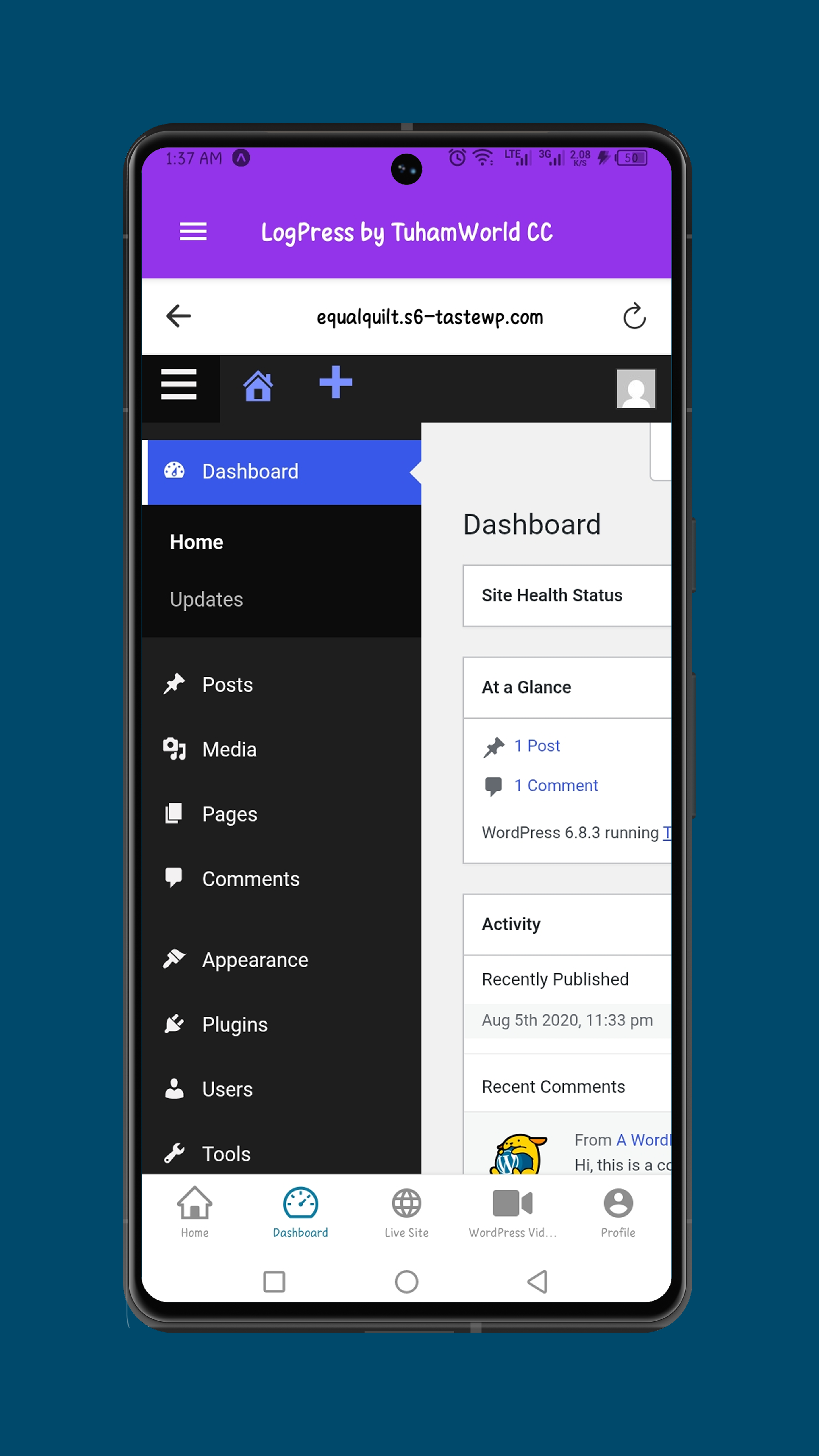LogPress WordPress Companion - Screenshot 3 preview