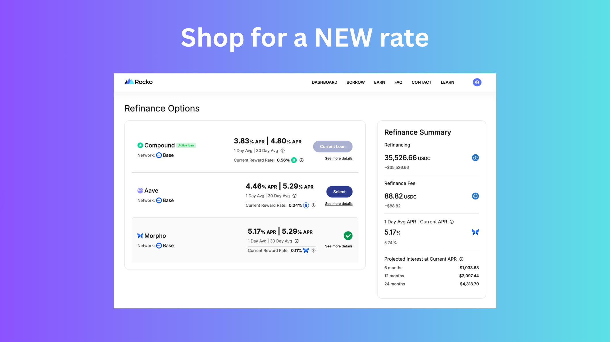 Rocko ReFi - Refinance DeFi loans in one click to secure the best rate media 2
