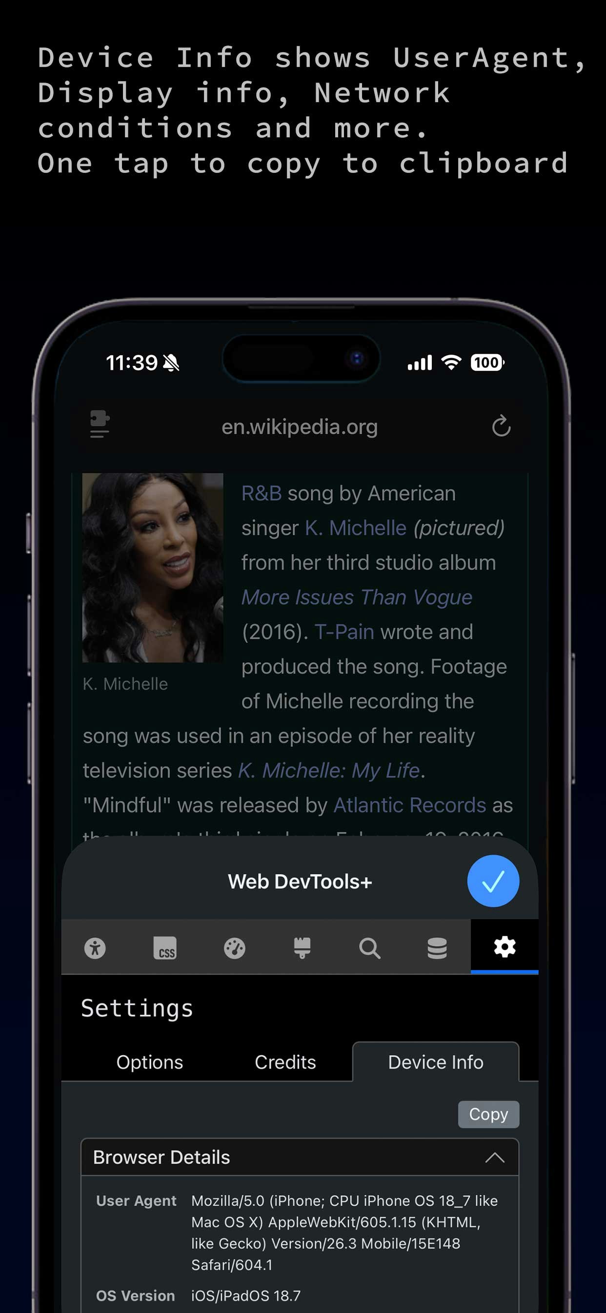 Web DevTools+ (iOS Safari) gallery image