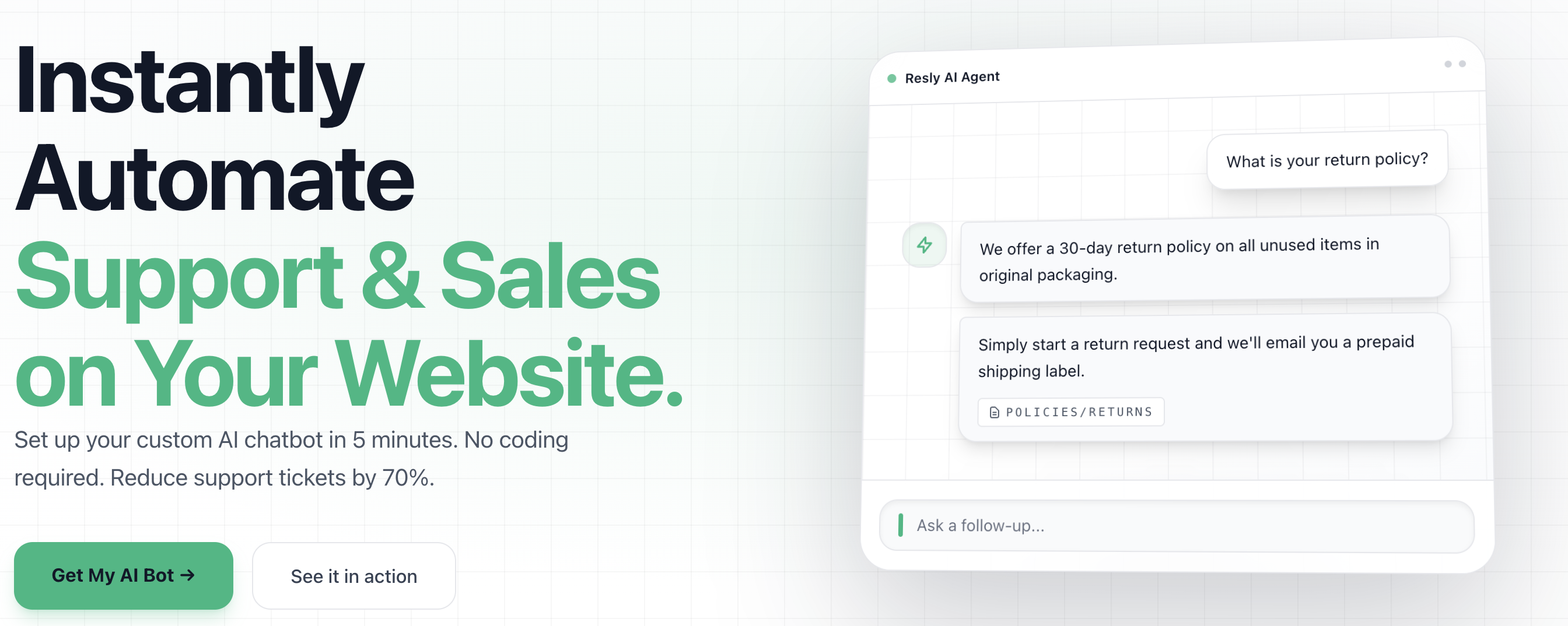 ReslyChat - Main product screenshot demonstrating key features and user interface