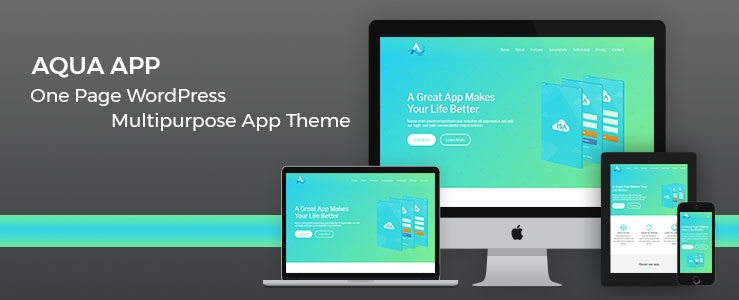 Aquaapp - Free Mobile App Showcase WordPress Theme