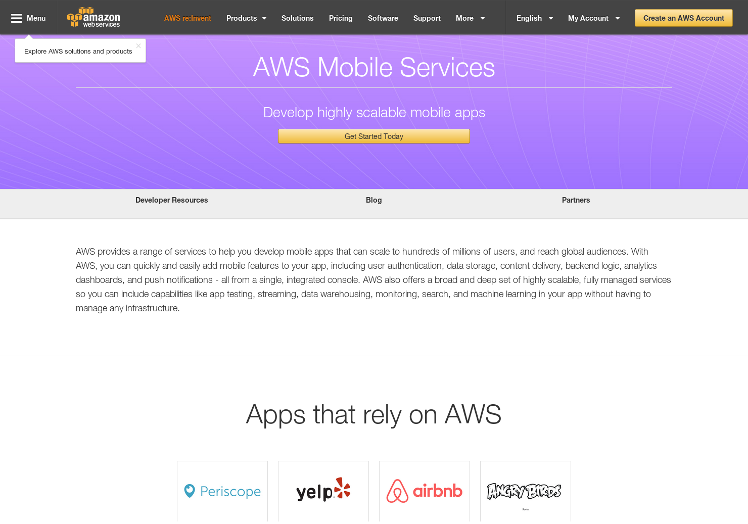 AWS Mobile Services