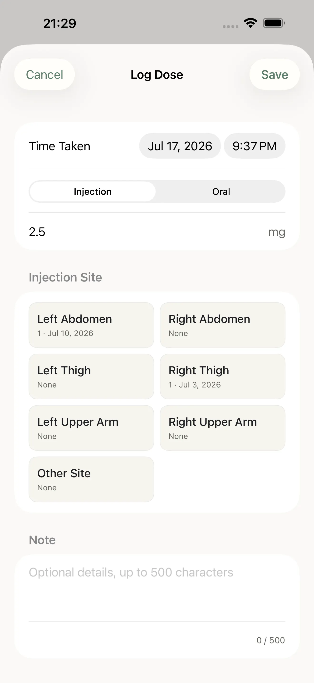 GLP-1 Dose Log gallery image