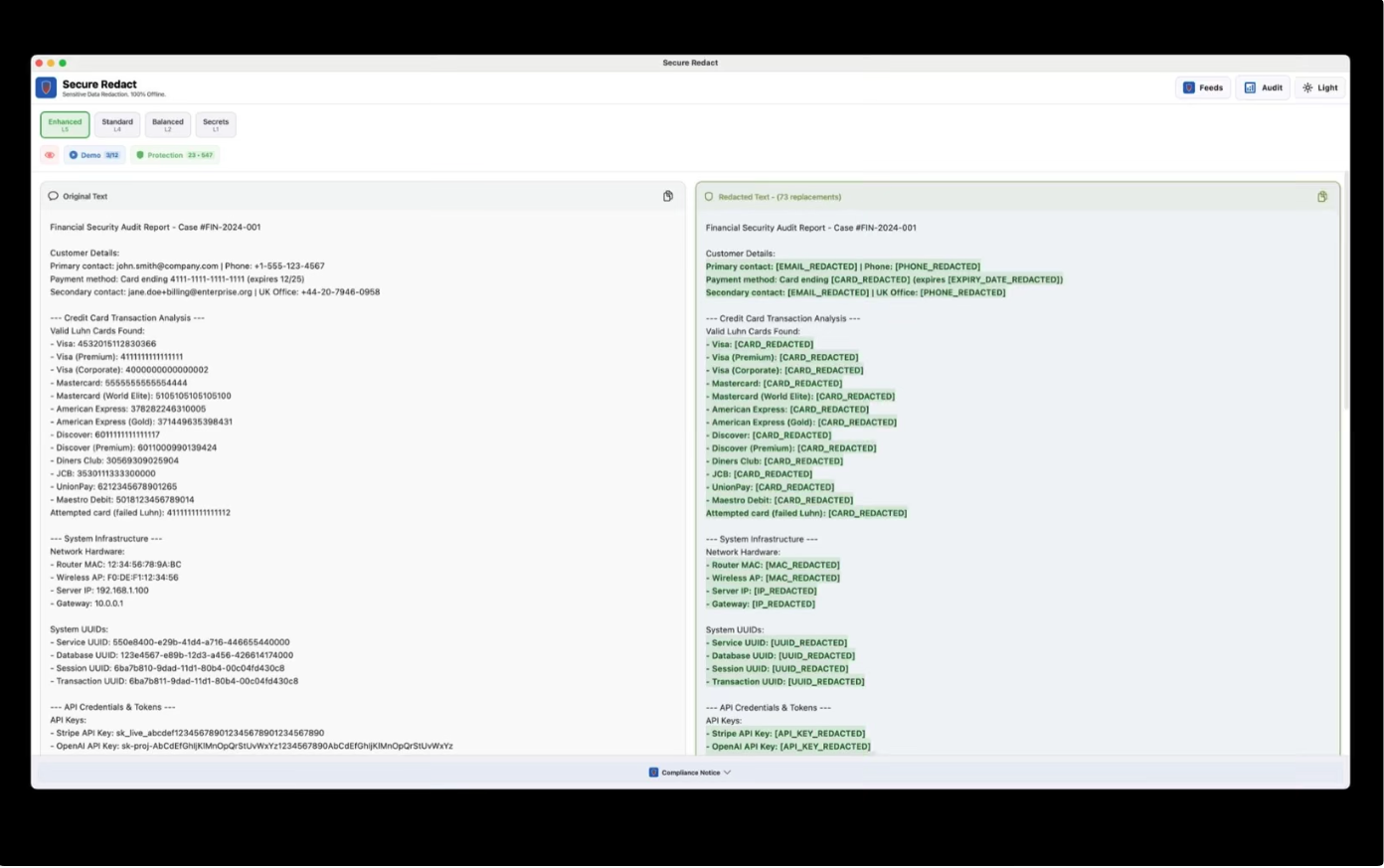 Secure Redact - Main product screenshot demonstrating key features and user interface