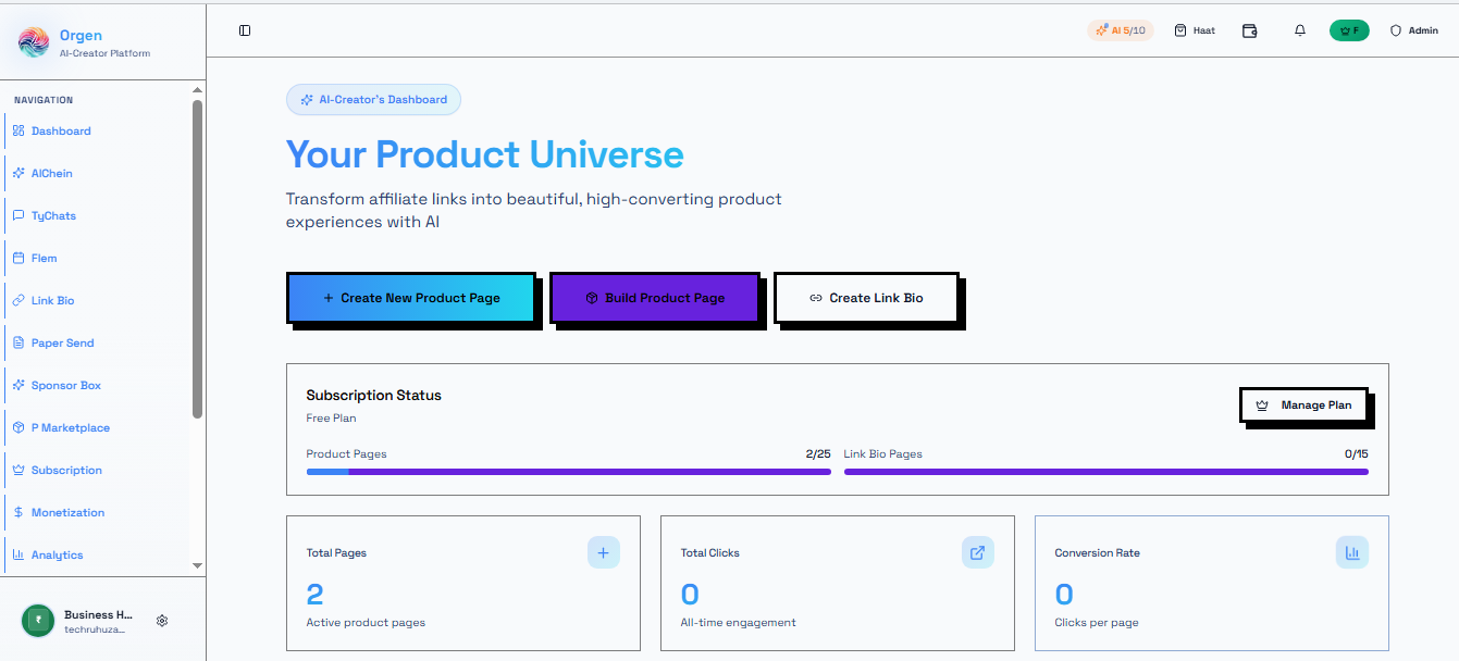 Orgen - Screenshot 2 showing product features and functionality